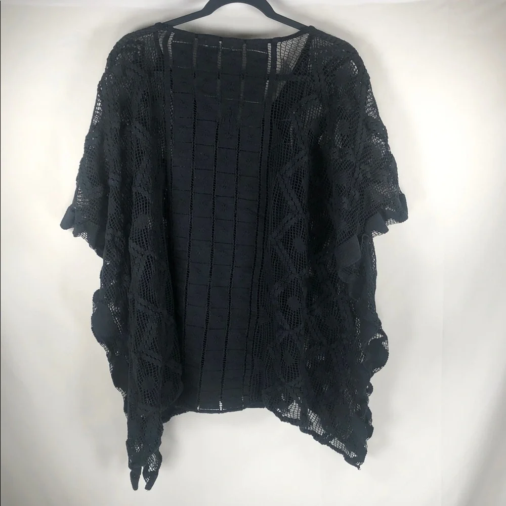 Free People Boho Festival Open‎ Crochet Kimono in Black